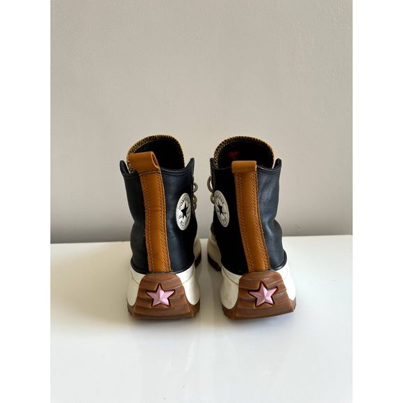Converse Run Star Hike Hi Platform Black Saffron Leather Size 6 - Picture 5 of 5